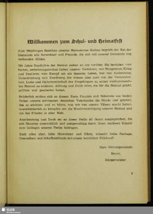 Willkommen zum Schul- und Heimatfest
