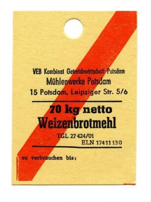 VEB Kombinat Getreidewirtschaft Potsdam BT Potsdam