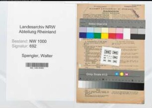 Entnazifizierung Walter Spengler, geb. 24.07.1903 (Kaufmann)