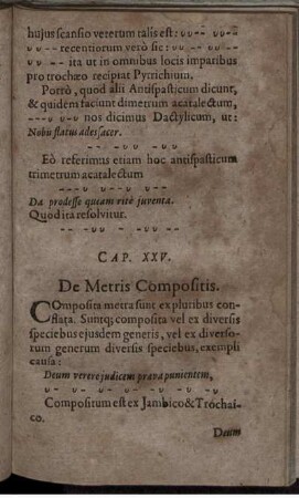Cap. XXV. De Metris Compositis