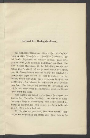 Vorwort der Verlagshandlung.