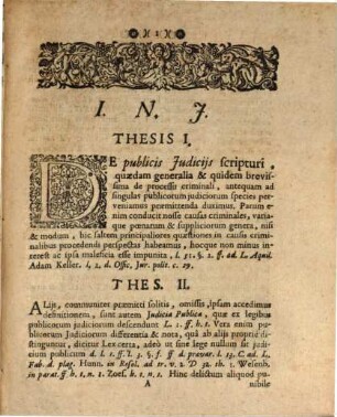 Diss. inaug. ... de processu inquisitorio et publicis delictis
