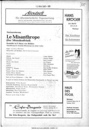 Le Misanthrope (Der Menschenfeind)