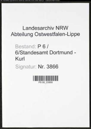 Heiratsregister Standesamt Dortmund-Kurl (XV)