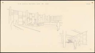 New Central National Bank of Iraq, Bagdad: 2 Perspektivische Ansichten, (von Inv.nr. 39321)