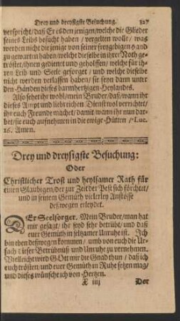 Drey und dreysigste Besuchung:
