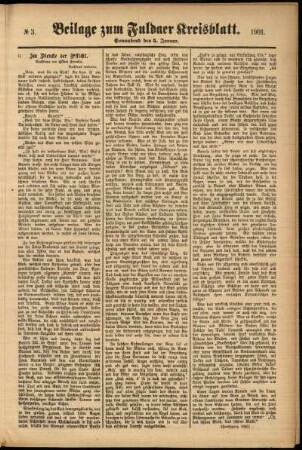 Zweite Ausgabe vom Samstag, den 05. Januar 1901.