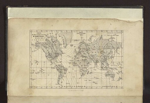 Linien gleicher magnetischer Missweisung für das Jahr 1858