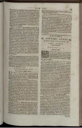 Epitomae M. Annaei Senecae Controversiarum Liber Quintus