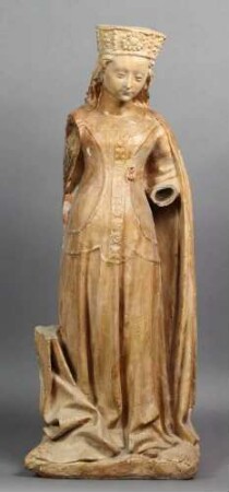 Frauenfigur mit Buch und Turm, heilige Barbara?