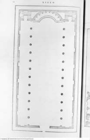 I dieci libri dell'architettura di M Vitruvio tradutti et commentati da Monsignor Barbaro eletto patriarca d'Aquileggia., 5. Buch: Libro quinto della architettura di M. Vitruvio, 1. Kapitel (Seite 132): Basilikaentwurf, Grundriss