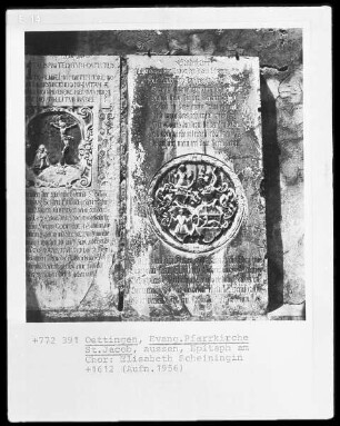 Epitaph der Elisabeth Scheinigin, gestorben 1612