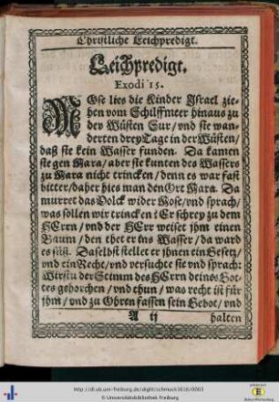 Christliche Leichpredigt.