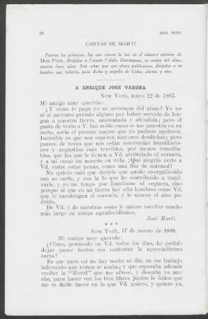 Cartas de Martí - A Enrique José Varona