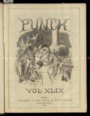 Satirische Zeitschrift "Punch oder The London Charivari. XLVIX. Vol. 1865
