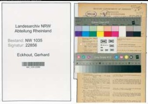 Entnazifizierung Gerhard Eckhout , geb. 06.04.1905 (Jurist)