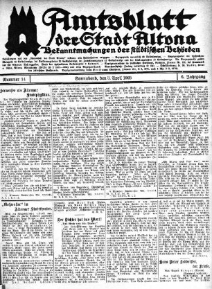 Nummer 14 : Sonnabend, den 3. April 1926
