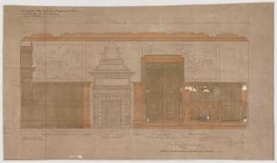 Thiersch, Friedrich von; Münsing / Starnberger See (Bayern); Schloss Seeburg, Umbau - Wanddekoration im Speisezimmer (Ansicht)