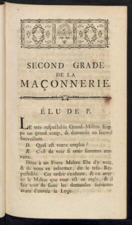 Second Grade De La Maconnerie
