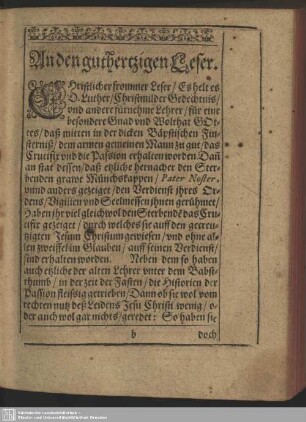An den guthertzigen Leser