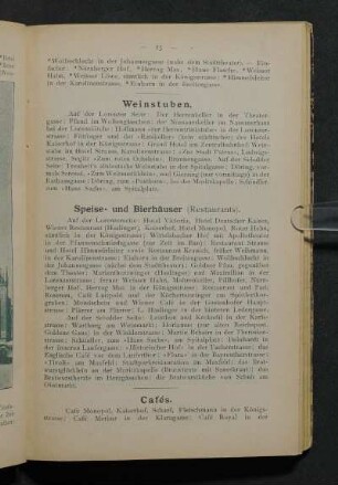 Speise- und Bierhäuser (Restaurants).