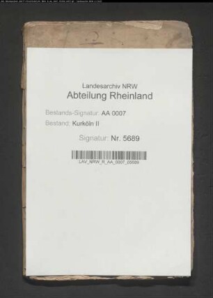 Heberegister des Amts Brühl an Weizen und Roggen