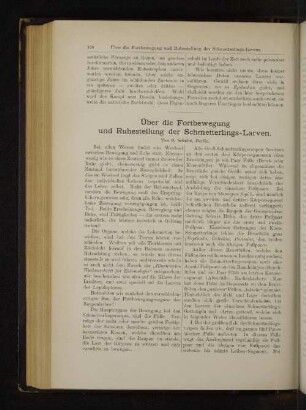 Über die Fortbewegung und Ruhestellung der Schmetterlings-Larven.