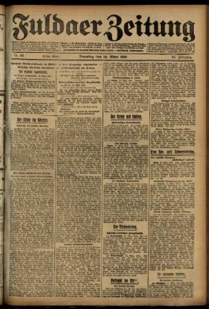 Erste Ausgabe vom Dienstag, den 14. März 1916.