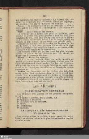 XII. Etude sur les aliments