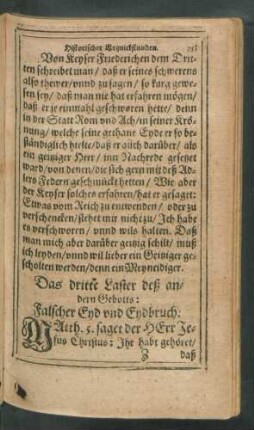Das dritte Laster deß andern Gebotts: Falscher Eyd und Eydbruch.