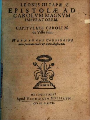 Leonis III Papae Epistolae ad Carolum Magnum Imperatorem