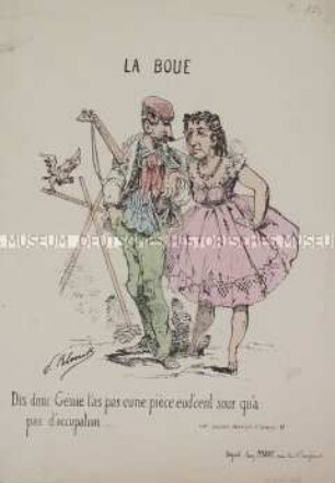 La Boue - Karikatur auf Napoleon III. und Eugénie
