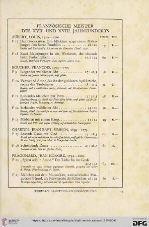 Französische Mesiter des XVII. und XVIII. Jahrhunderts