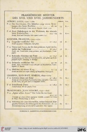 Französische Mesiter des XVII. und XVIII. Jahrhunderts