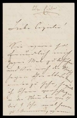 Brief von Gisela von Arnim an Unbekannt