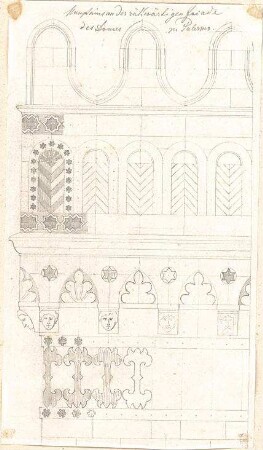 Zocher, Ernst; Palermo (Sizilien); Dom - Hauptgesims an der Fassadenrückseite (Detail)