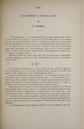 Sui sistemi di curve piane.
