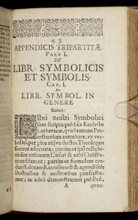 Pars I. De Libr. Symbolicis Et Symbolis.