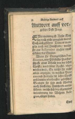 Antwort auff vorgesetzte Erste Frage.