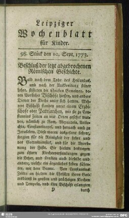 98. Stück den 10. Sept. 1773