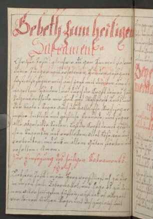 Gebeth zum heiligen Sakramente