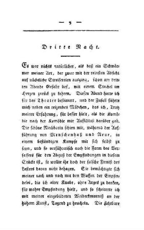 Dritte Nacht. Bei einer Lebendigen und Todten