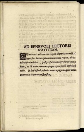 Ad Benevoli Lectoris Notitiam.