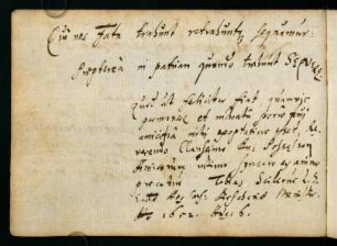 [Dirschau] ; 06.08.1652 / Tobias Seilerus