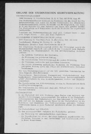Organe der studentischen Selbstverwaltung