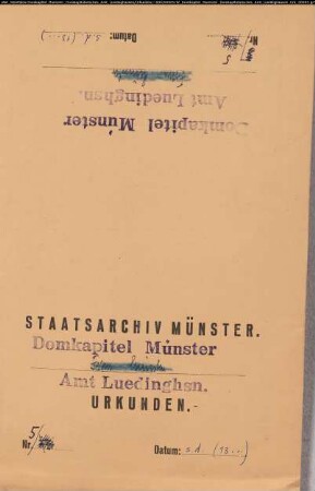 Einkünfteverzeichnis der Höfe (curie) Lüdinghausen und Forkenbeck und der zu ihnen gehörigen Höfe.