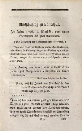 Baierische Landtags-Handlungen in den Jahren 1429 bis 1513, 16. Landtäge des vereinigten ganzen Landes