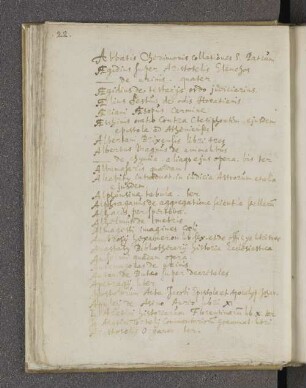 [Catalogus librorum Latinorum]