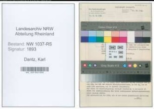 Entnazifizierung Karl Dantz , geb. 15.04.1913 ()