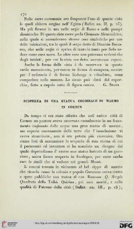5: Scoperta di una statua colossale di marmo in Cornus